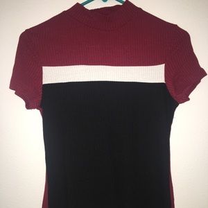 burgundy/ black top